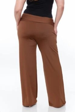 Plus Size Wide Leg Palazzo Pants with Fold Over Waistband 26 Plus Size Wide Leg Palazzo Pants with Fold Over Waistband -Dressbarn Store solid palazzo pants plus 842431