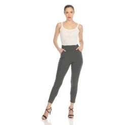 Women's High Waisted Scuba Pants with Pockets - Super Soft Elastic Waistband 24 Women's High Waisted Scuba Pants with Pockets - Super Soft Elastic Waistband -Dressbarn Store super soft elastic waistband scuba pants 248869