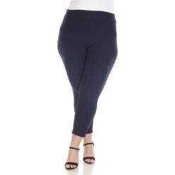Plus Size High Waist Scuba Ankle Pants - Wrinkle-Resistant Stretch