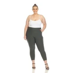 Plus Size High Waist Scuba Ankle Pants - Wrinkle-Resistant Stretch -Dressbarn Store super soft elastic waistband scuba pants plus 536418