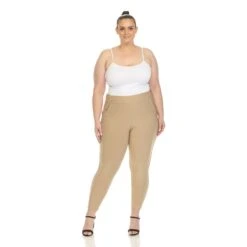 Plus Size High Waist Scuba Ankle Pants - Wrinkle-Resistant Stretch -Dressbarn Store super soft elastic waistband scuba pants plus 932515