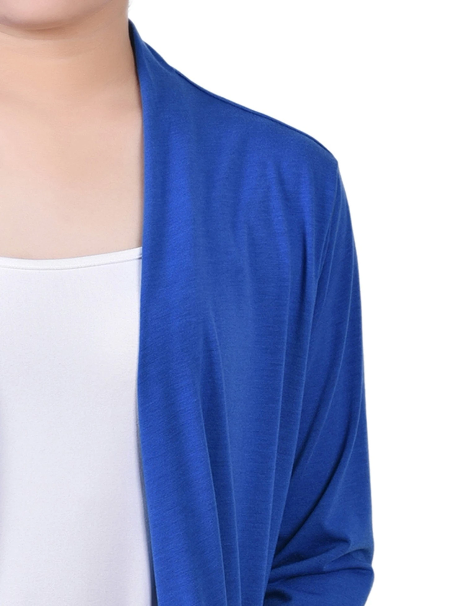Elegant Solid 3/4 Sleeve Open Front Cardigan for Office & Casual Wear 3 Elegant Solid 3/4 Sleeve Open Front Cardigan for Office & Casual Wear - Image 3
