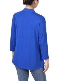 Elegant Solid 3/4 Sleeve Open Front Cardigan for Office & Casual Wear 7 Elegant Solid 3/4 Sleeve Open Front Cardigan for Office & Casual Wear -Dressbarn Store surf the web solid 34 sleeve cardigan 935824