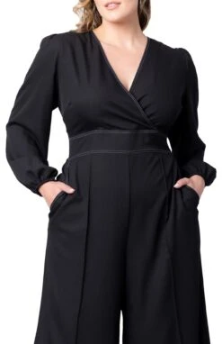 Tessa Plus Size Cropped Wide-Leg Jumpsuit with Elegant Surplice Neckline 7 Tessa Plus Size Cropped Wide-Leg Jumpsuit with Elegant Surplice Neckline -Dressbarn Store tessa cropped wide leg jumpsuit plus 273011