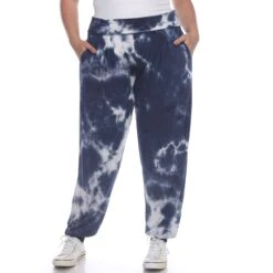 Plus Size Tie Dye Harem Pants with Pockets: Relaxed Boho Aladdin Trousers -Dressbarn Store tie dye harem pants plus 130883