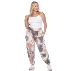 Plus Size Tie Dye Harem Pants with Pockets: Relaxed Boho Aladdin Trousers -Dressbarn Store tie dye harem pants plus 207308