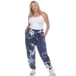 Plus Size Tie Dye Harem Pants with Pockets: Relaxed Boho Aladdin Trousers -Dressbarn Store tie dye harem pants plus 935859