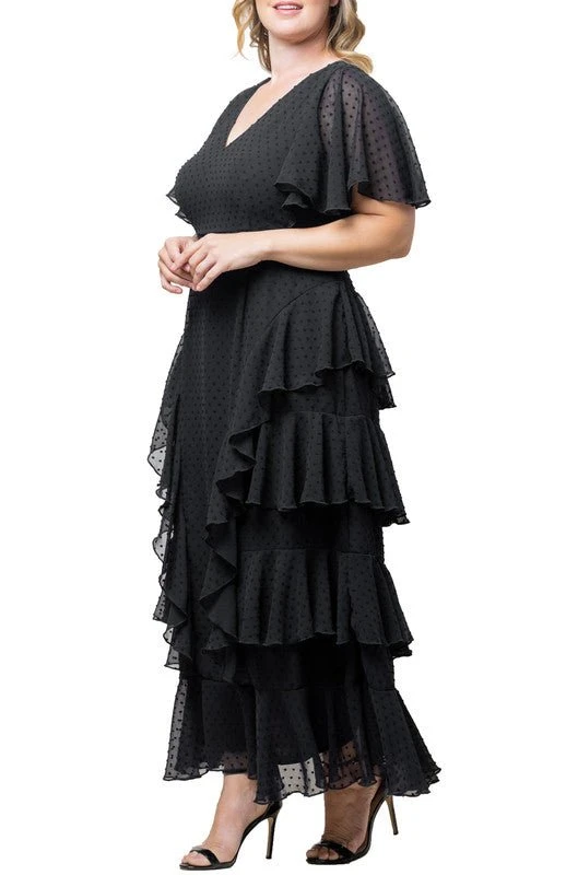 Plus Size Tour De Flounce Chiffon Evening Gown 15 Plus Size Tour De Flounce Chiffon Evening Gown - Image 15