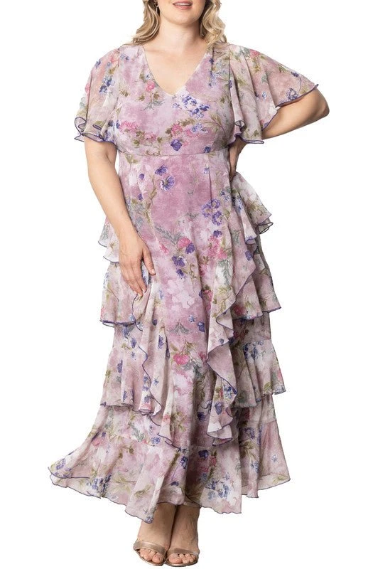 Plus Size Tour De Flounce Chiffon Evening Gown 1 Plus Size Tour De Flounce Chiffon Evening Gown