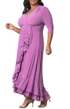 Veronica Plus Size Ruffled Evening Gown - Elegant Faux Wrap Design 17 Veronica Plus Size Ruffled Evening Gown - Elegant Faux Wrap Design -Dressbarn Store veronica ruffled evening gown plus 215462