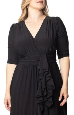 Veronica Plus Size Ruffled Evening Gown - Elegant Faux Wrap Design 19 Veronica Plus Size Ruffled Evening Gown - Elegant Faux Wrap Design -Dressbarn Store veronica ruffled evening gown plus 453509