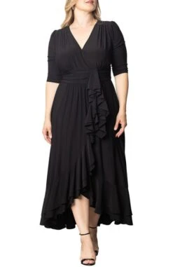 Veronica Plus Size Ruffled Evening Gown - Elegant Faux Wrap Design 18 Veronica Plus Size Ruffled Evening Gown - Elegant Faux Wrap Design -Dressbarn Store veronica ruffled evening gown plus 869064