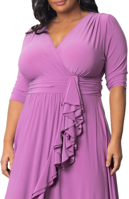 Veronica Plus Size Ruffled Evening Gown - Elegant Faux Wrap Design 4 Veronica Plus Size Ruffled Evening Gown - Elegant Faux Wrap Design - Image 4
