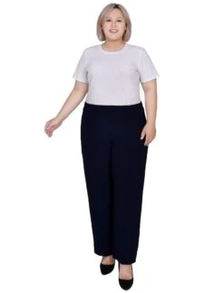 NY Collection Plus Size Wide-Leg Pull-On Pants