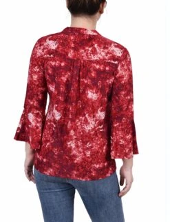 Petite Wine Geobreeze 3/4 Bell Sleeve Pleat Front Y Neck Top 7 Petite Wine Geobreeze 3/4 Bell Sleeve Pleat Front Y Neck Top -Dressbarn Store wine geobreeze 34 bell sleeve pleat front y neck top petite 794182