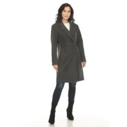 Women's Double-Breasted Walker Coat - Classic Elegant Winter Outerwear -Dressbarn Store womens classic walker coat 102388