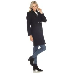 Women's Double-Breasted Walker Coat - Classic Elegant Winter Outerwear -Dressbarn Store womens classic walker coat 239422