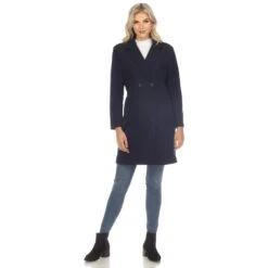 Women's Double-Breasted Walker Coat - Classic Elegant Winter Outerwear -Dressbarn Store womens classic walker coat 694740