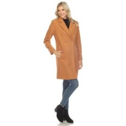 Women's Double-Breasted Walker Coat - Classic Elegant Winter Outerwear -Dressbarn Store womens classic walker coat 890158