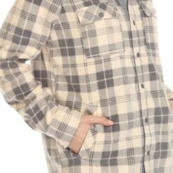 Soft Plaid Flannel Button-Down Shirt with Side Pockets -Dressbarn Store womens flannel plaid shirts 172419