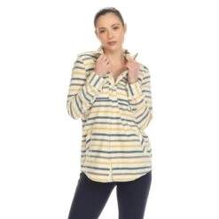 Soft Plaid Flannel Button-Down Shirt with Side Pockets -Dressbarn Store womens flannel plaid shirts 239474