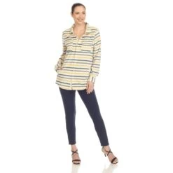 Soft Plaid Flannel Button-Down Shirt with Side Pockets -Dressbarn Store womens flannel plaid shirts 422752