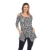 Leopard Print Cold Shoulder Tunic - Women's Sharkbite Hem Top