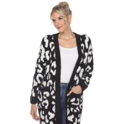 Cozy Leopard Print Sherpa Cardigan with Pockets 34 Cozy Leopard Print Sherpa Cardigan with Pockets -Dressbarn Store womens leopard print open front sherpa coat 326002