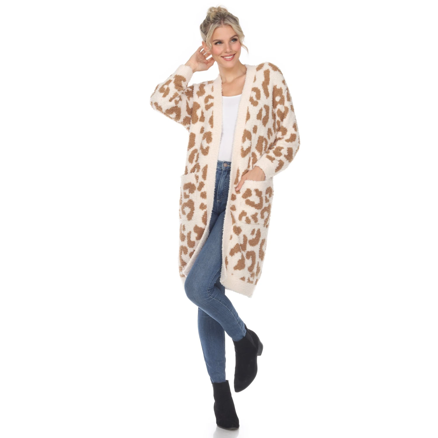 Cozy Leopard Print Sherpa Cardigan with Pockets 3 Cozy Leopard Print Sherpa Cardigan with Pockets - Image 3