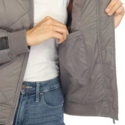 Lightweight Diamond Quilted Puffer Bomber Jacket with PU Accents -Dressbarn Store womens lightweight diamond quilted puffer bomber jacket 764428