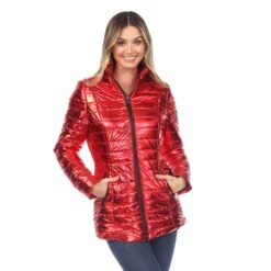 Women's Metallic Puffer Coat - Lightweight Fitted Winter Jacket 35 Women's Metallic Puffer Coat - Lightweight Fitted Winter Jacket -Dressbarn Store womens metallic puffer coat 271989