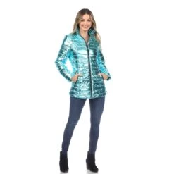Women's Metallic Puffer Coat - Lightweight Fitted Winter Jacket 33 Women's Metallic Puffer Coat - Lightweight Fitted Winter Jacket -Dressbarn Store womens metallic puffer coat 457079