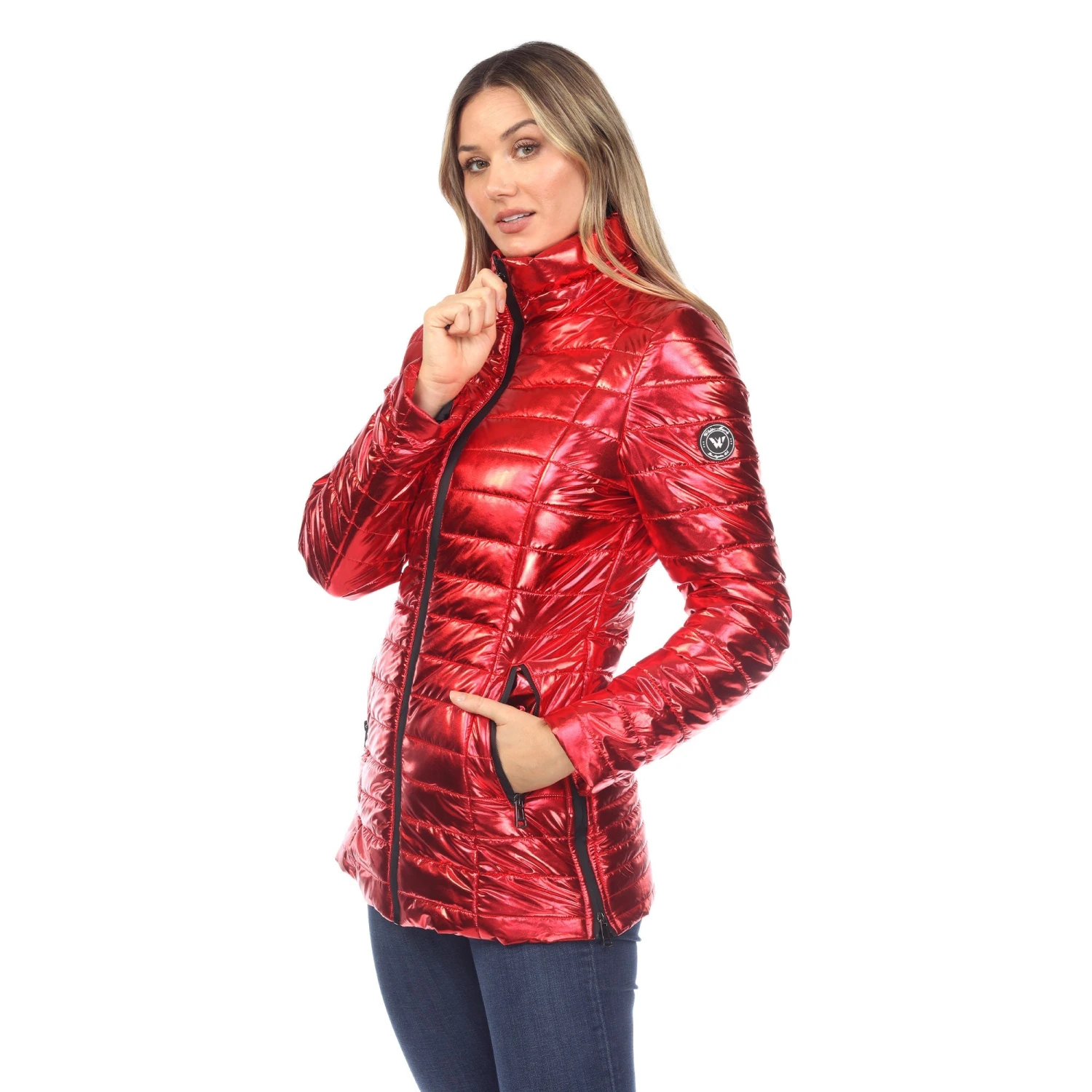 Women's Metallic Puffer Coat - Lightweight Fitted Winter Jacket 17 Women's Metallic Puffer Coat - Lightweight Fitted Winter Jacket - Image 17