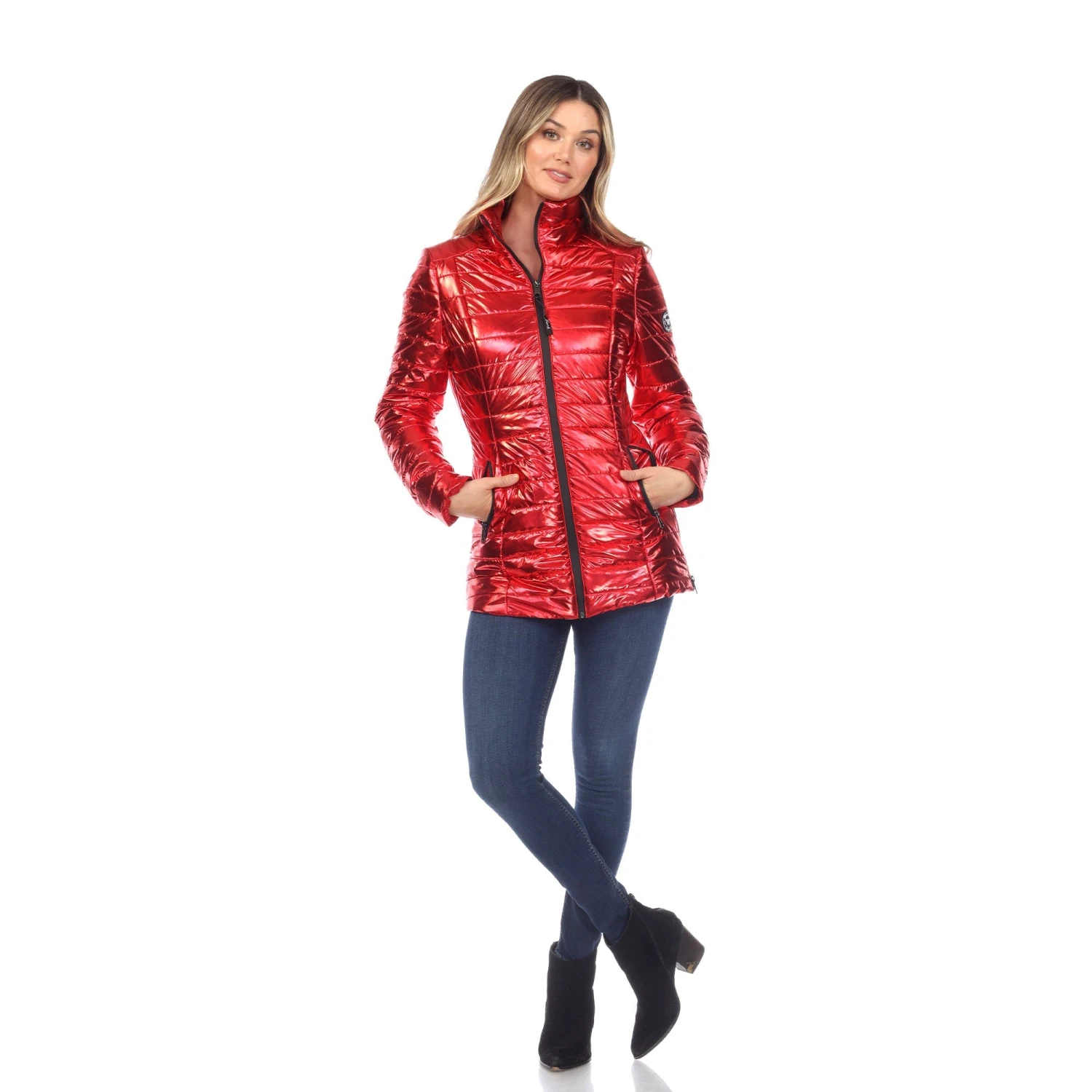 Women's Metallic Puffer Coat - Lightweight Fitted Winter Jacket 19 Women's Metallic Puffer Coat - Lightweight Fitted Winter Jacket - Image 19