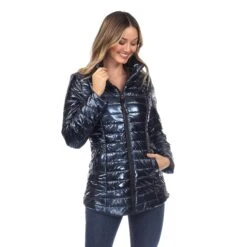 Women's Metallic Puffer Coat - Lightweight Fitted Winter Jacket 22 Women's Metallic Puffer Coat - Lightweight Fitted Winter Jacket -Dressbarn Store womens metallic puffer coat 770827