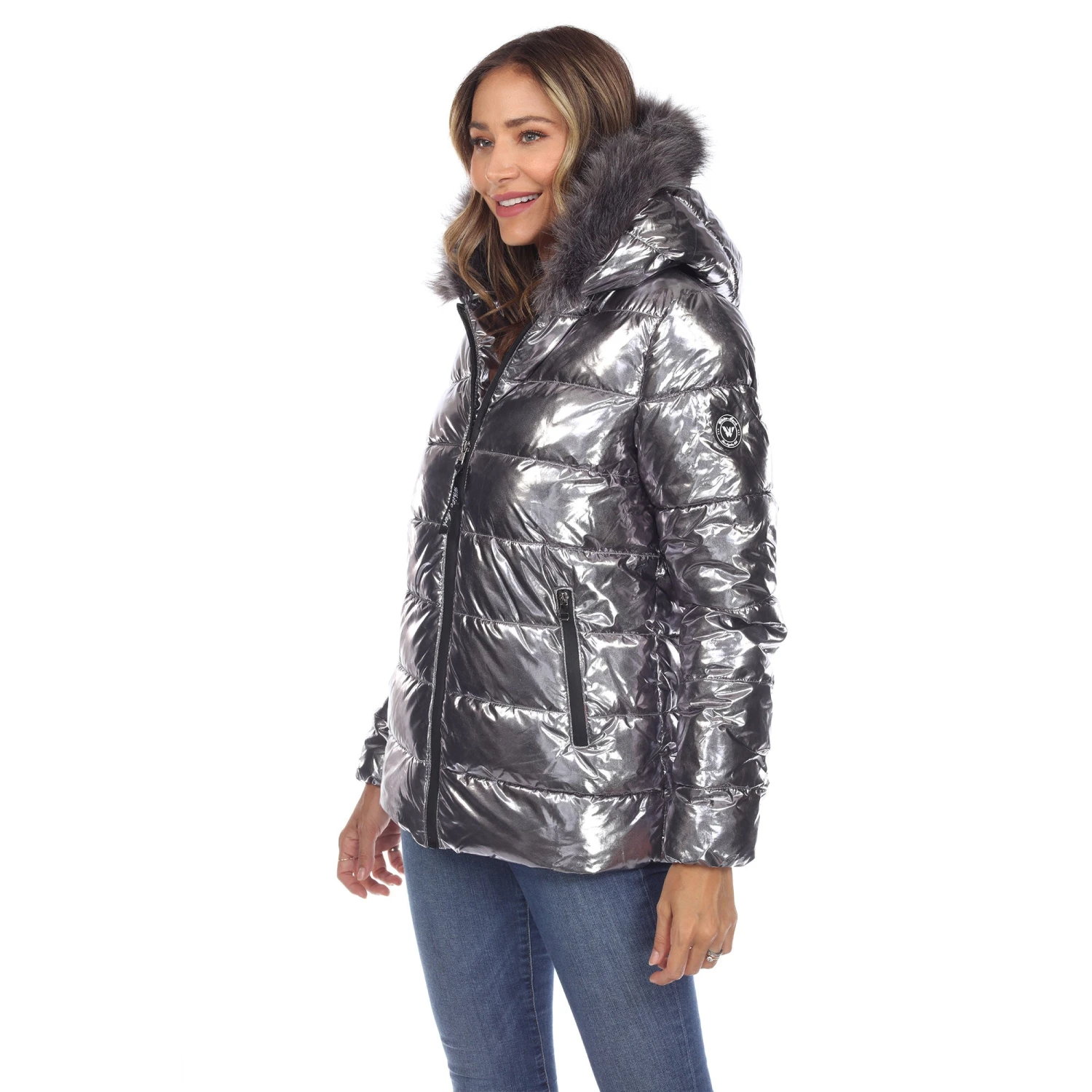 Women's Metallic Oversized Puffer Coat - Stylish Hooded Winter Jacket 8 Women's Metallic Oversized Puffer Coat - Stylish Hooded Winter Jacket - Image 8