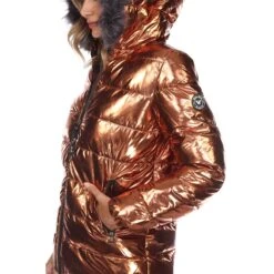 Women's Metallic Oversized Puffer Coat - Stylish Hooded Winter Jacket 39 Women's Metallic Oversized Puffer Coat - Stylish Hooded Winter Jacket -Dressbarn Store womens metallic puffer coat with hoodie 953078
