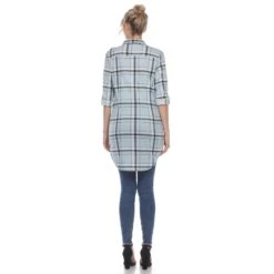 Women's Plaid Tunic Shirt with Side Pockets & Roll Tab Sleeves 29 Women's Plaid Tunic Shirt with Side Pockets & Roll Tab Sleeves -Dressbarn Store womens plaid tunic shirt 138462