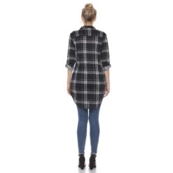 Women's Plaid Tunic Shirt with Side Pockets & Roll Tab Sleeves 24 Women's Plaid Tunic Shirt with Side Pockets & Roll Tab Sleeves -Dressbarn Store womens plaid tunic shirt 328046