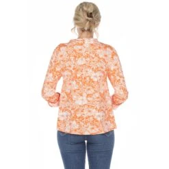 Floral Print Pleated Tunic Blouse with Roll-Tab Sleeves -Dressbarn Store womens pleated long sleeve floral print blouse 263656