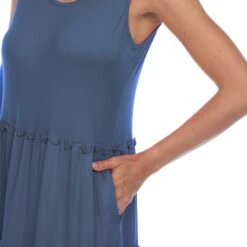 Women's Sleeveless Tiered Midi Dress with Scoop Neck Smock Design 7 Women's Sleeveless Tiered Midi Dress with Scoop Neck Smock Design -Dressbarn Store womens scoop neck tiered midi dress 198764