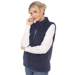 Women's Cozy Zip-Up Sherpa Vest with Pockets 36 Women's Cozy Zip-Up Sherpa Vest with Pockets -Dressbarn Store womens zip up sherpa vest 176342