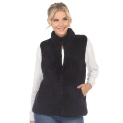 Women's Cozy Zip-Up Sherpa Vest with Pockets 30 Women's Cozy Zip-Up Sherpa Vest with Pockets -Dressbarn Store womens zip up sherpa vest 480824