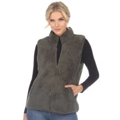Women's Cozy Zip-Up Sherpa Vest with Pockets 25 Women's Cozy Zip-Up Sherpa Vest with Pockets -Dressbarn Store womens zip up sherpa vest 615899