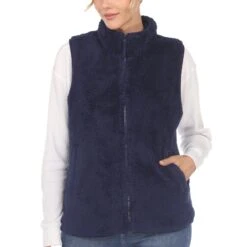Women's Cozy Zip-Up Sherpa Vest with Pockets 39 Women's Cozy Zip-Up Sherpa Vest with Pockets -Dressbarn Store womens zip up sherpa vest 716077